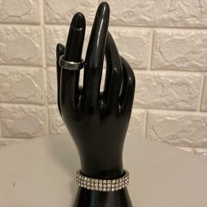 Tungsten steel filigree ring. Size 4.5